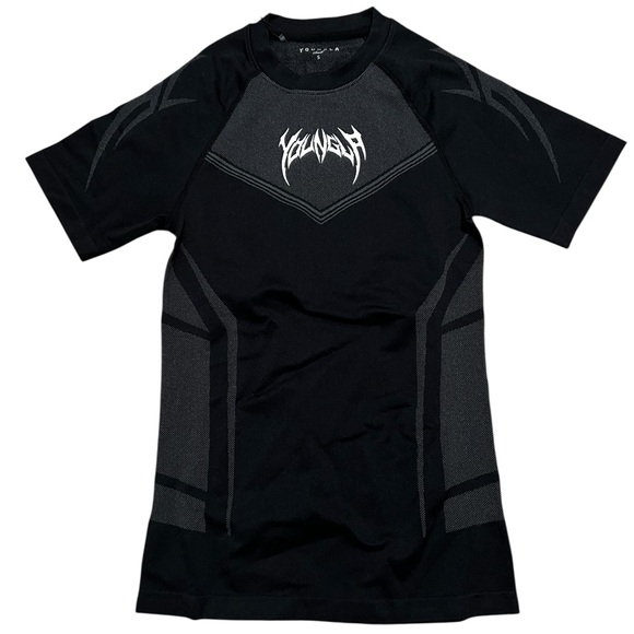 YoungLA 4041 men’s Warrior Compression Top Short Tee Black Size Small workout - Picture 1 of 12